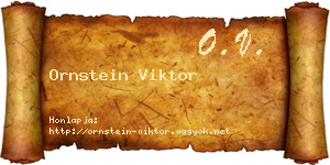 Ornstein Viktor névjegykártya